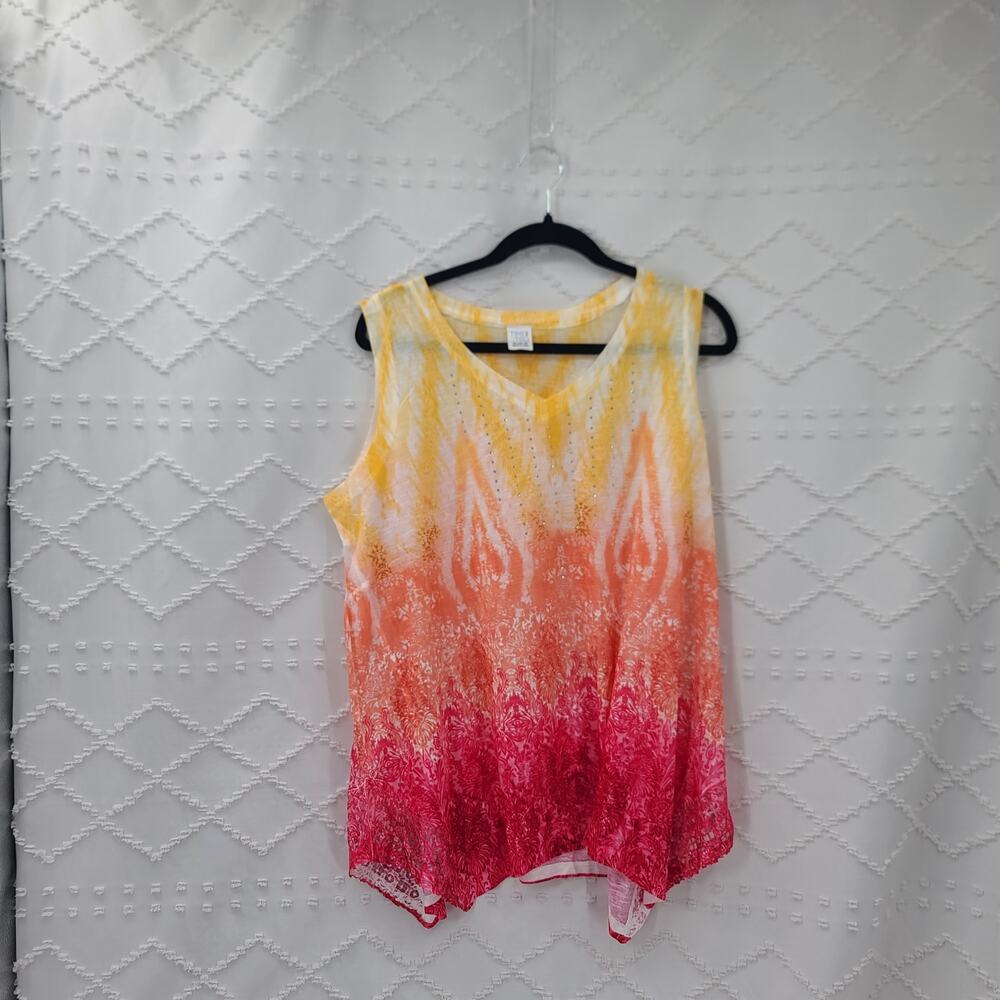Time and Tru Boho Vibrant Vacation resort wear Shirts Size XL Flowy dopamine - Picture 6 of 16